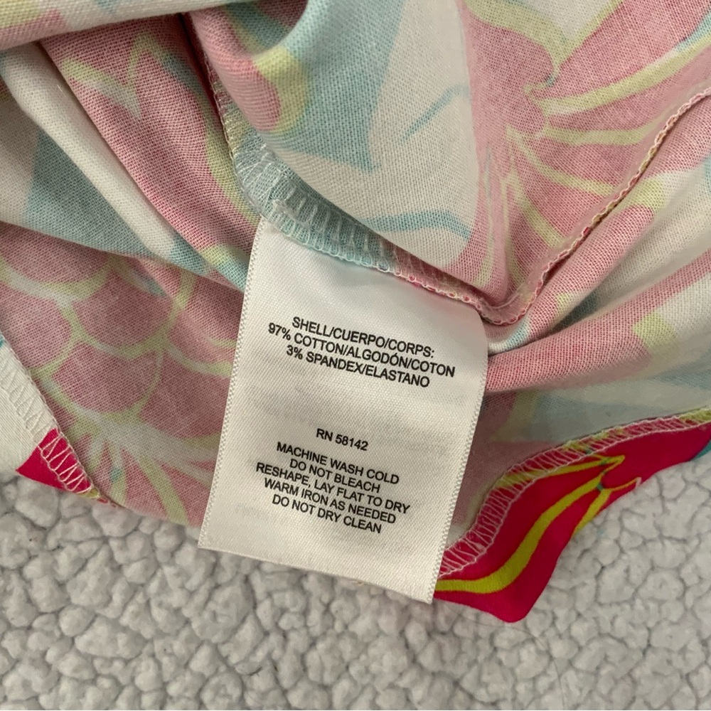 London Times Shift Dress Size 2 Preppy Floral Pink Blue Sleeveless Lightweight - Picture 10 of 12